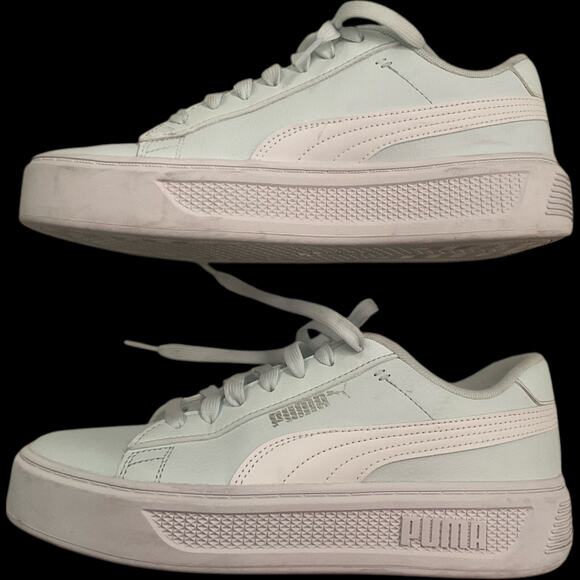 Worn Once Light Blue / White PUMA Carina 2.0 SD Platform Sneakers Women’s Size 9 - Picture 6 of 7